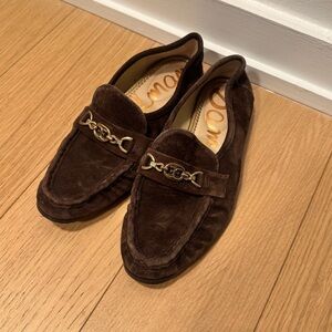 Sam Edelman Lucca Dark Brown Suede Loafers